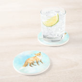 キツネアクアミントウォーターカラー コースター (側面)