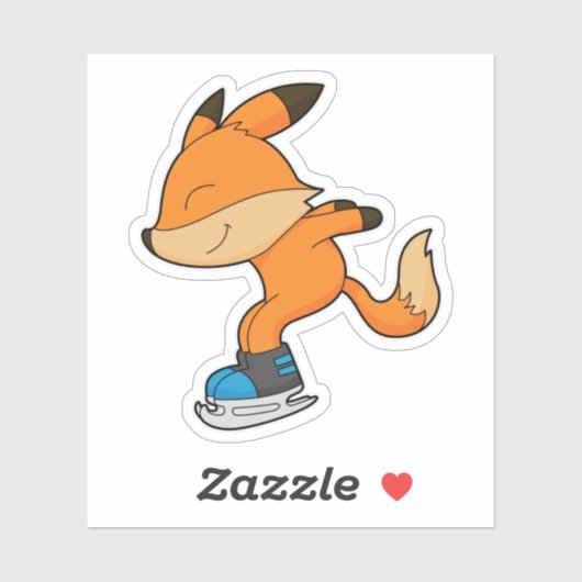 キツネアットアイススケートで滑るとアイススケート シール (シート)