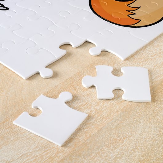 キツネアットアイススケートで滑るとアイススケート ジグソーパズル (側面)