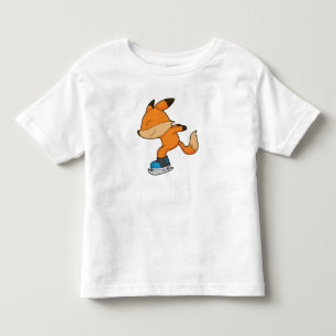 キツネアットアイススケートで滑るとアイススケート トドラーTシャツ