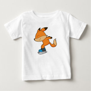 キツネアットアイススケートで滑るとアイススケート ベビーTシャツ