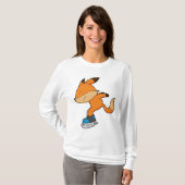 キツネアットアイススケートで滑るとアイススケート Tシャツ (正面フル)