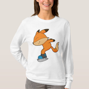キツネアットアイススケートで滑るとアイススケート Tシャツ