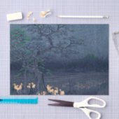 キツネアットナイトシヤルヴィンテージ浮世絵日本の画 薄葉紙 (クラフト)