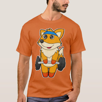 キツネアットフィットネスwithバーベル tシャツ