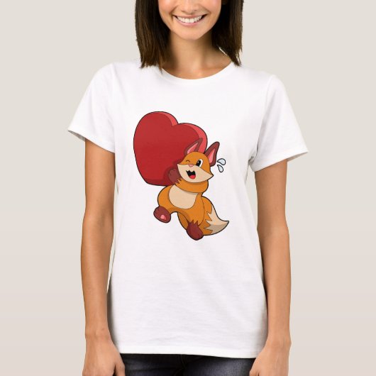 キツネアットラブハート Tシャツ (正面)