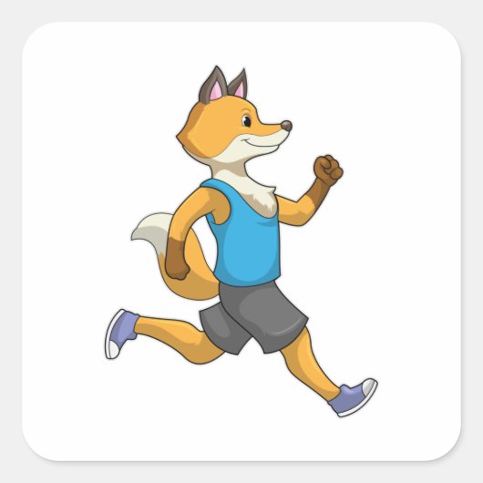 キツネアットランニングランナーズ スクエアシール (正面)