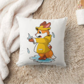 キツネアット雨と雨滴 クッション (ブランケット)