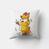 キツネアット雨と雨滴 クッション (裏面)