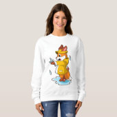 キツネアット雨と雨滴 スウェットシャツ (正面フル)