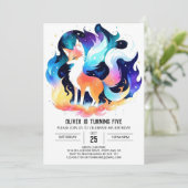 キツネアドベンチャー自然誕生日 招待状 (スタンド正面)