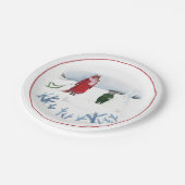 キツネアンドラビットイラストレーションホリデースノークリスマス ペーパープレート (アングル)