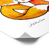 キツネアートプリントレッドキツネカップルイラストレーションポスター ポスター (角)