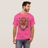 キツネアートワーク紅葉アートアニマルキツネ Tシャツ (正面フル)