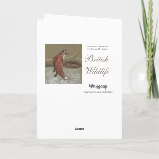 キツネイギリス野生生物クリスマスカード シーズンカード (裏面)