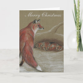 キツネイギリス野生生物クリスマスカード シーズンカード