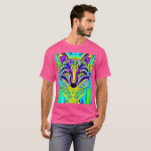 キツネイラストレーション芸術的キツネ恋人 Tシャツ (正面フル)