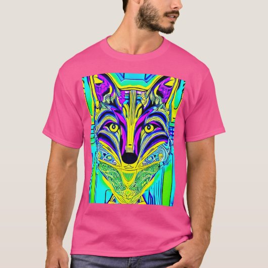 キツネイラストレーション芸術的キツネ恋人 Tシャツ (正面)