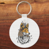 キツネイラストレーション キーホルダー (正面)