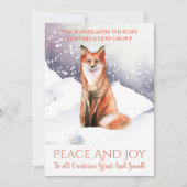 キツネインウィンタースノービジネスクリスマスホリデー シーズンカード (正面)