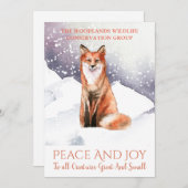 キツネインウィンタースノービジネスクリスマスホリデー シーズンカード (正面/裏面)