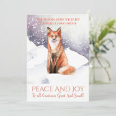 キツネインウィンタースノービジネスクリスマスホリデー シーズンカード (スタンド正面)
