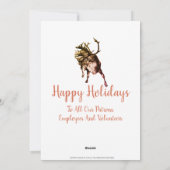 キツネインウィンタースノービジネスクリスマスホリデー シーズンカード (裏面)