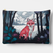 キツネインウッドクリアリングアクセサリーパウチトラベルバッグ アクセサリーポーチ (正面)