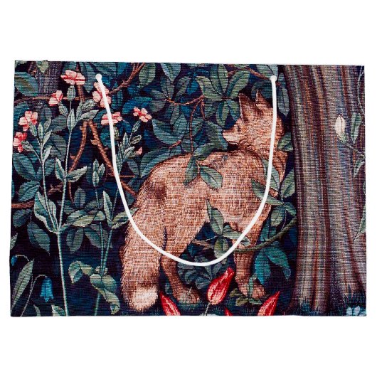 キツネインザフォレストウィリアム・モリス大抱き枕 ラージペーパーバッグ (裏面)