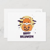 キツネインパンプキンスイーツキツネハッピーハローウィン ポストカード (正面/裏面)