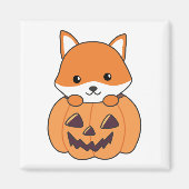 キツネインパンプキンスウィートキツネハッピーハローウィン磁石 マグネット (正面)