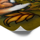 キツネインパンプキンパッチかわいい秋のアート ポスター (角)