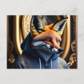 キツネインフード付きスウェットシャツ、ポストクロッシング ポストカード (正面)