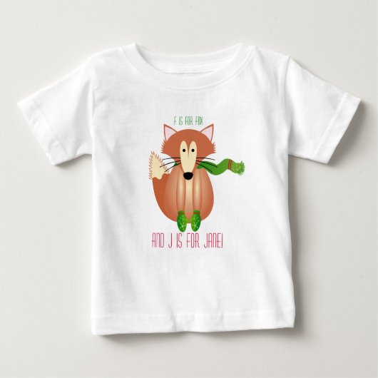 キツネインミッテンキッズセーター ベビーTシャツ (正面)