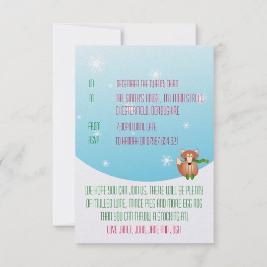 キツネインミッテンス招待状 招待状 (裏面)