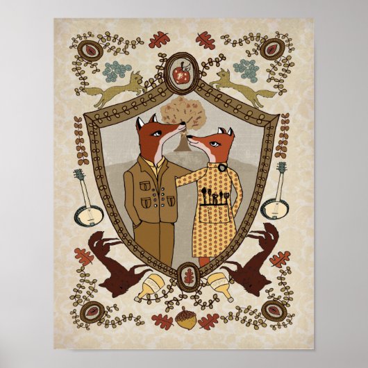 キツネインラブプリント ポスター (正面)