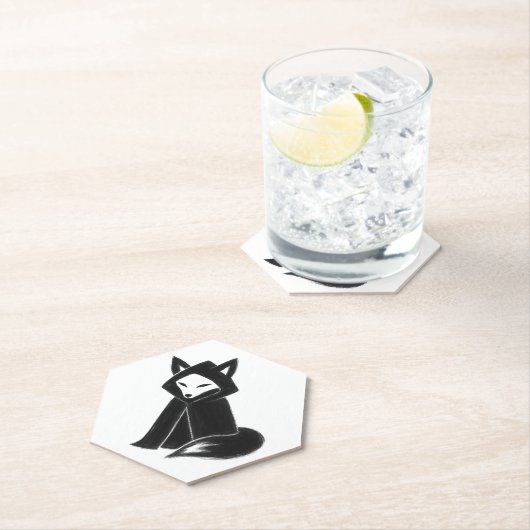 キツネイン外套 – 神秘的な動物オン紙コースター ペーパーコースター (インサイチュ)