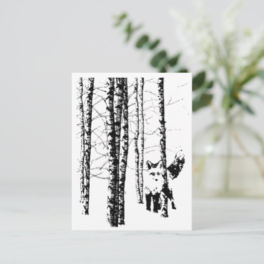 キツネイン樺の木フォレストアーモダント ポストカード (スタンド正面)