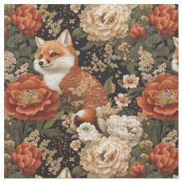 キツネイン花フローラ継ぎ目なしパターン ファブリック