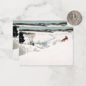 キツネイン・スノー、1935年ニューウェルコンバーズワイエス ノートカード (正面/裏面インサイチュ)