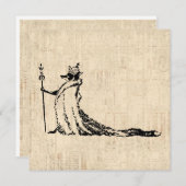 キツネウィズクラウンアンティークイラストレーションヴィンテージアート シーズンカード (正面/裏面)