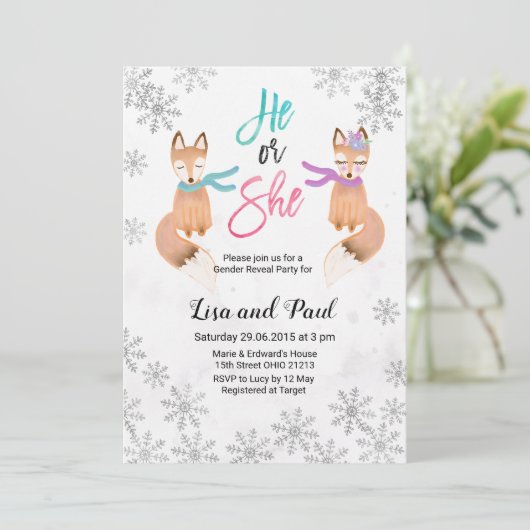 キツネウィンターシルバージェンダーによる招待状の公開 招待状 (スタンド正面)