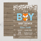 キツネウィン素朴ターボーイベビーシャワー招待状 招待状 (正面/裏面)