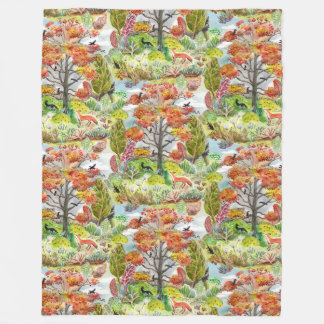 キツネウッドランドカビコーブランケット フリースブランケット