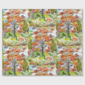 キツネウッドランドカビコールラッピング紙 ラッピングペーパー (フラット)