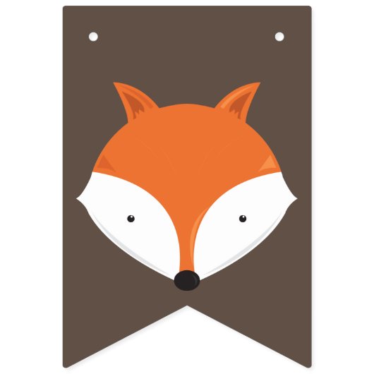 キツネウッドランドファースト誕生日 バンティングフラッグ (第1の旗)