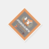 キツネウッドランドフォレストクリッターズボホ子供の誕生日 スタンダードカクテルナプキン (角)