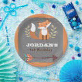 キツネウッドランドフォレストクリッターズボホ子供の誕生日 ペーパープレート (パーティー)