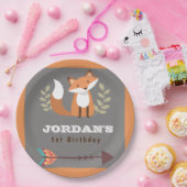 キツネウッドランドフォレストクリッターズボホ子供の誕生日 ペーパープレート (パーティー)