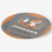 キツネウッドランドフォレストクリッターズボホ子供の誕生日 ペーパープレート (アングル)